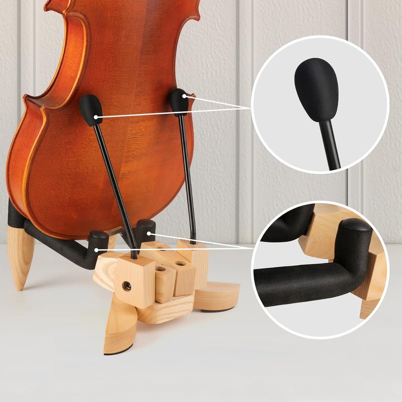 DIDA Foldable Wooden Ukulele Stand - Compact and Portable Storage for Ukulele, Mandolin and Violin Sturdy Design - Perfect for Home, Studio, or Concert Use (Ashwood) - Image 3